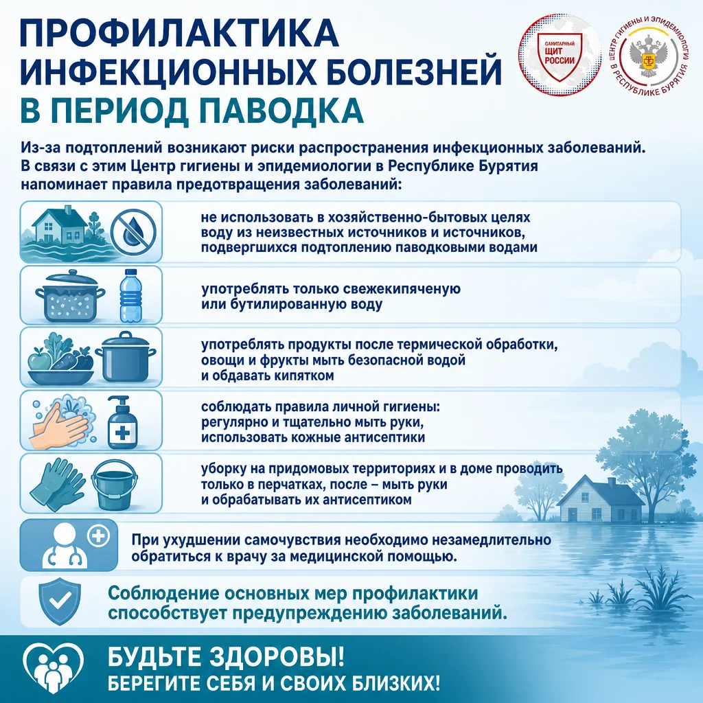 Как избежать инфекционных заболеваний в паводковый период?