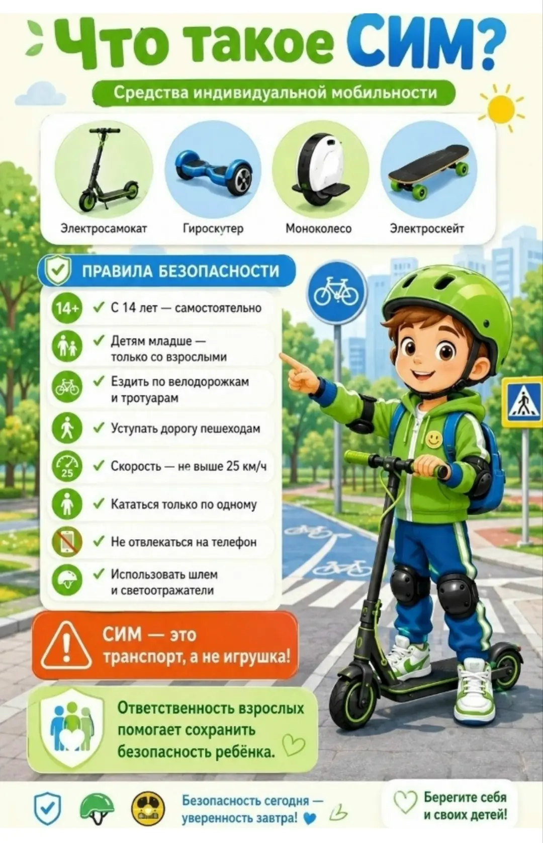 #ОбразованиеИшимбай
#БезопасностьССИМ
💥 Самокат — не игрушка: безопасность детей зависит от взрослы