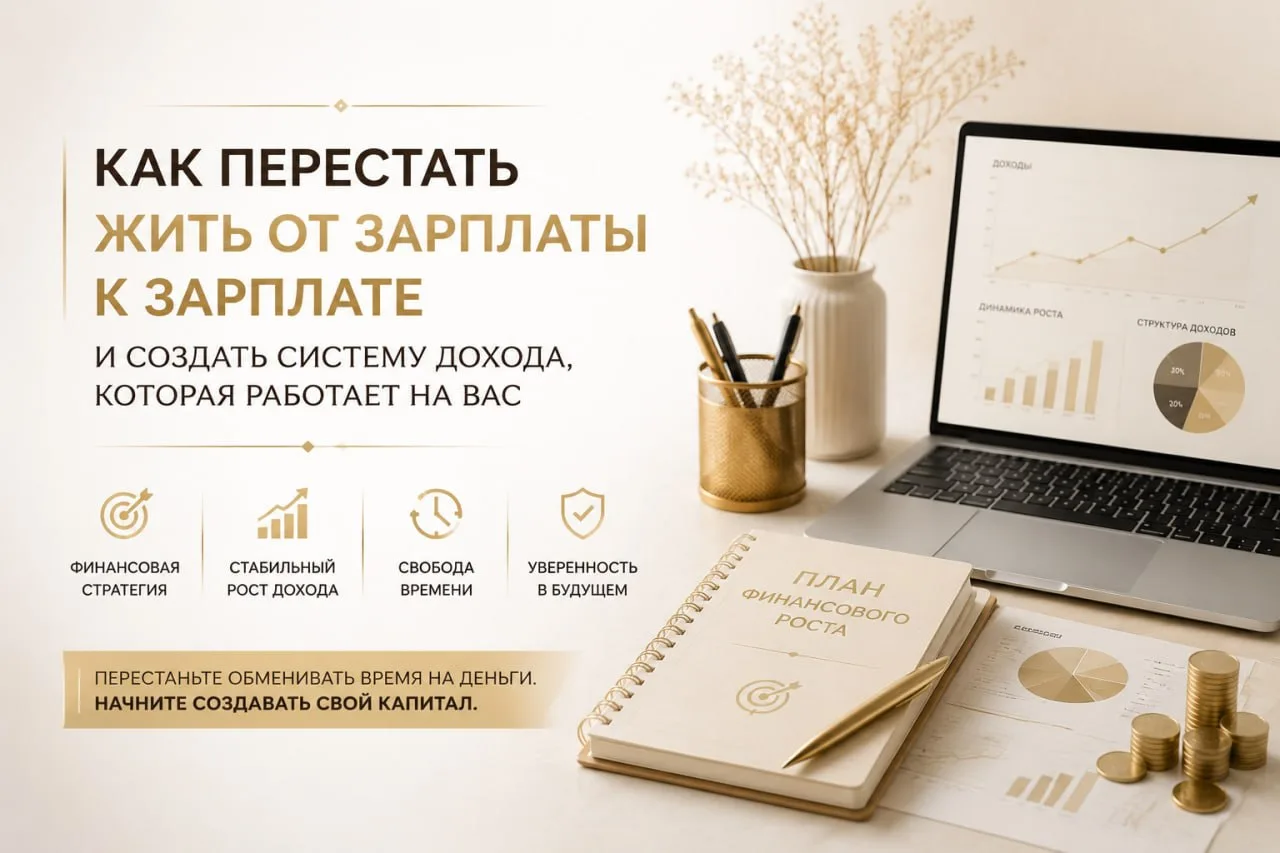 Как перестать жить от зарплаты до зарплаты и выстроить систему дохода, которая работает на вас?

Вы 