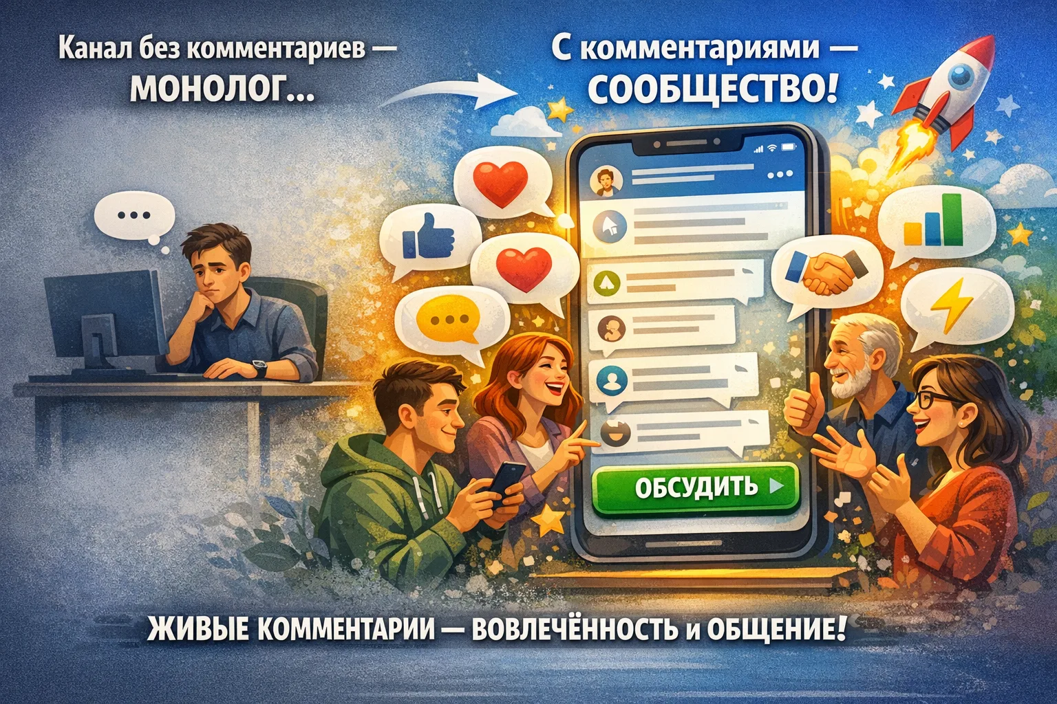 Канал без комментариев = монолог. С комментариями — сообщество 🚀

Вы публикуете посты, вкладываете 
