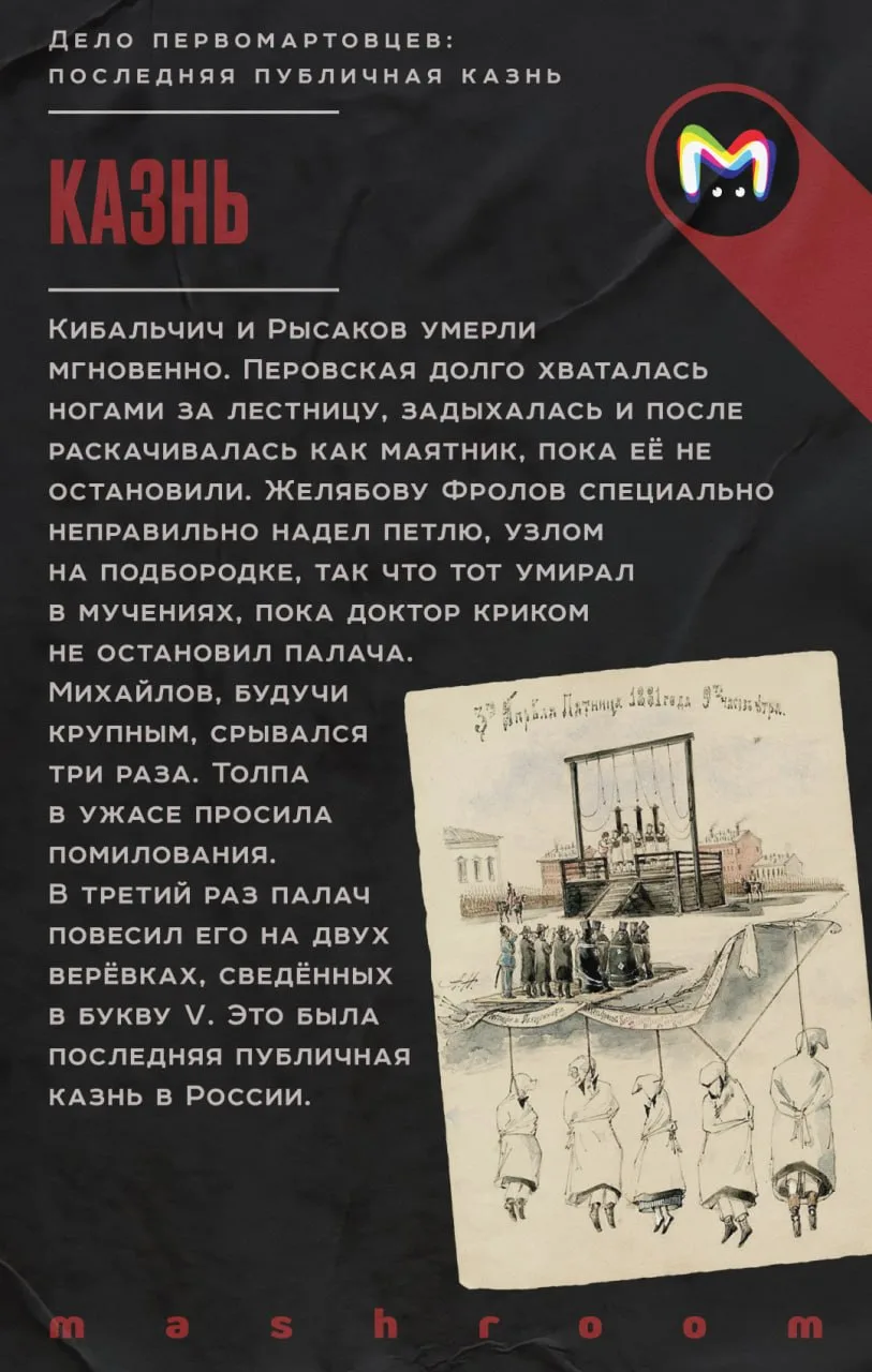 145 лет назад в Санкт-Петербурге были казнены члены революционной партии "Народная воля".   Недоволь