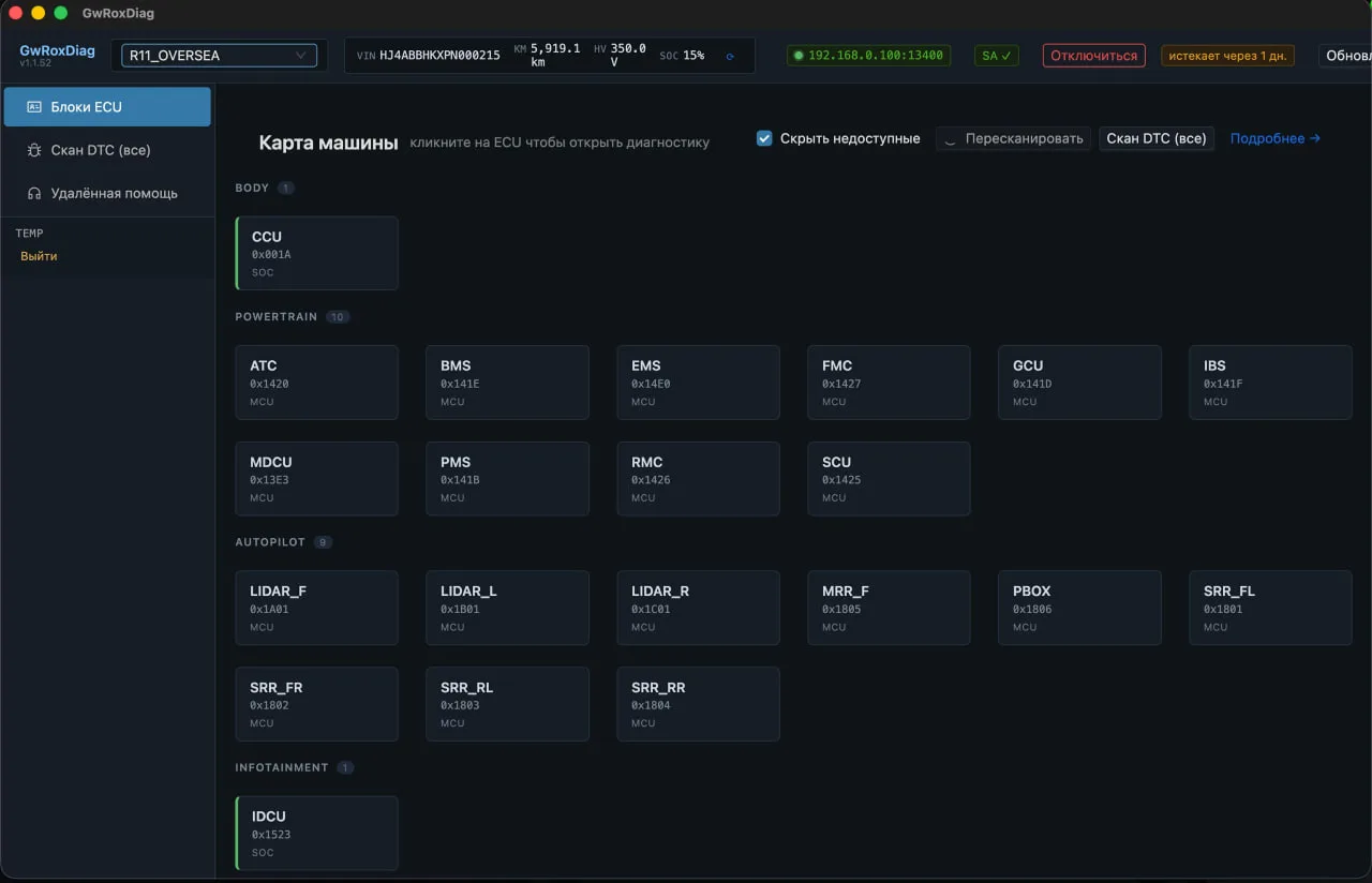 🚨 Новинка: GWRoxDiag для ROX 🚨