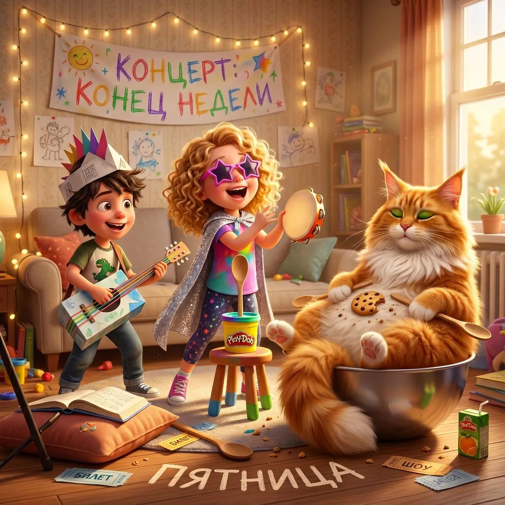 Пятница — это когда ты даёшь финальный аккорд рабочей недели, и даже кот-ударник впадае...