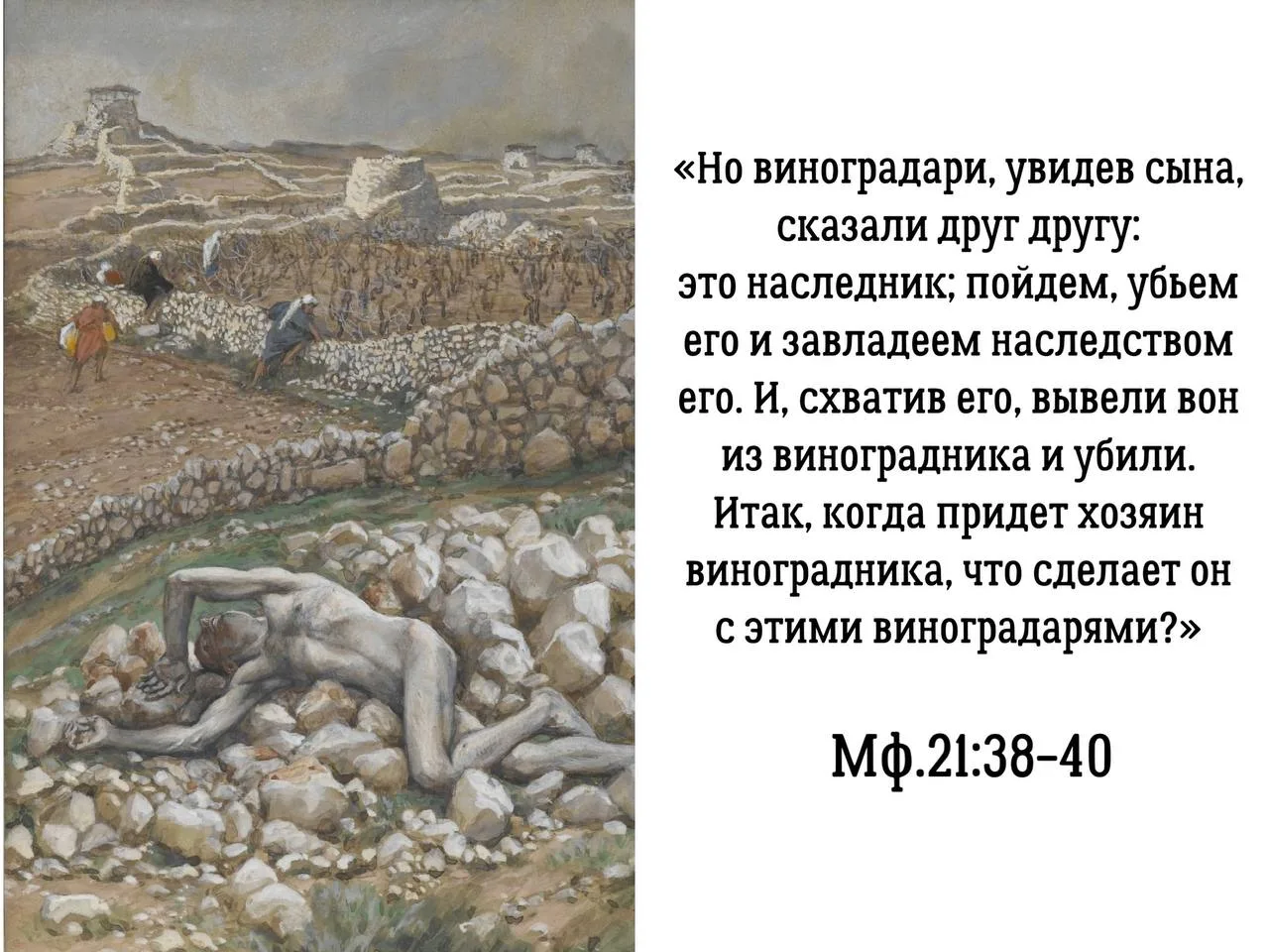 «Невозможно не заметить, что работники виноградника прежде всех своих преступлений сове...