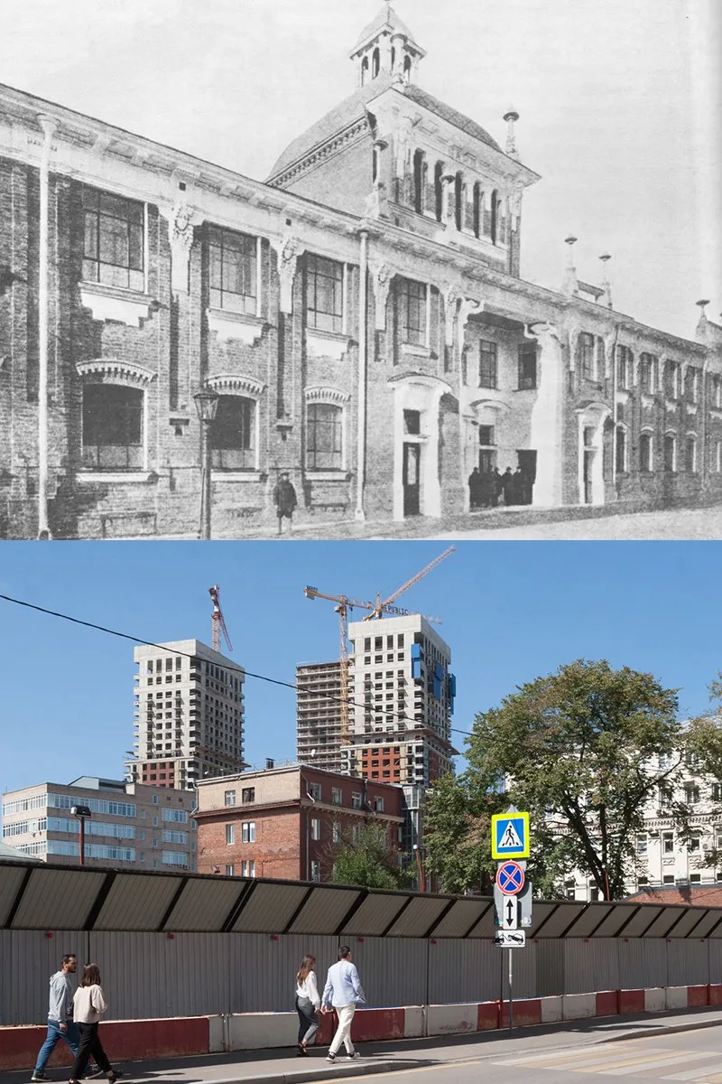 📍Электрический переулок.   1902/2024 год.  💡Здание на верхнем фото было построено в 1901—1902 годах 