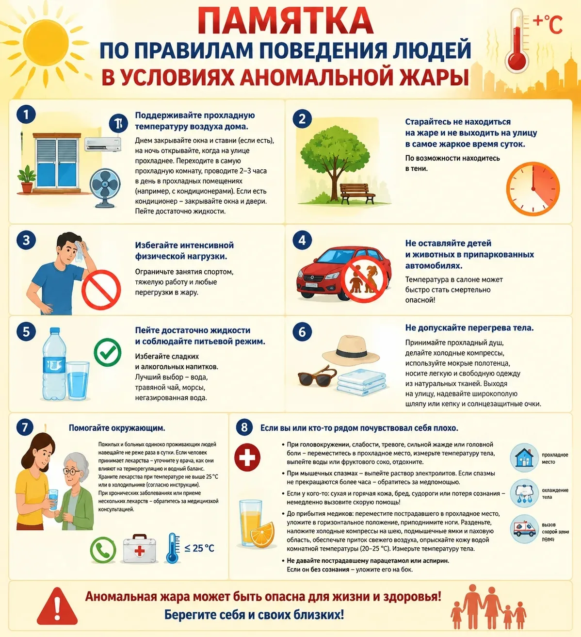 Правила безопасного поведения при аномальной жаре☀️☀️☀️