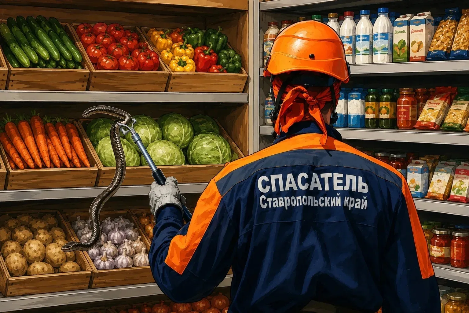 Спасатели поймали змею  в супермаркете

14 июня помощь спасателей ПАСС СК потребовалась сотрудникам 