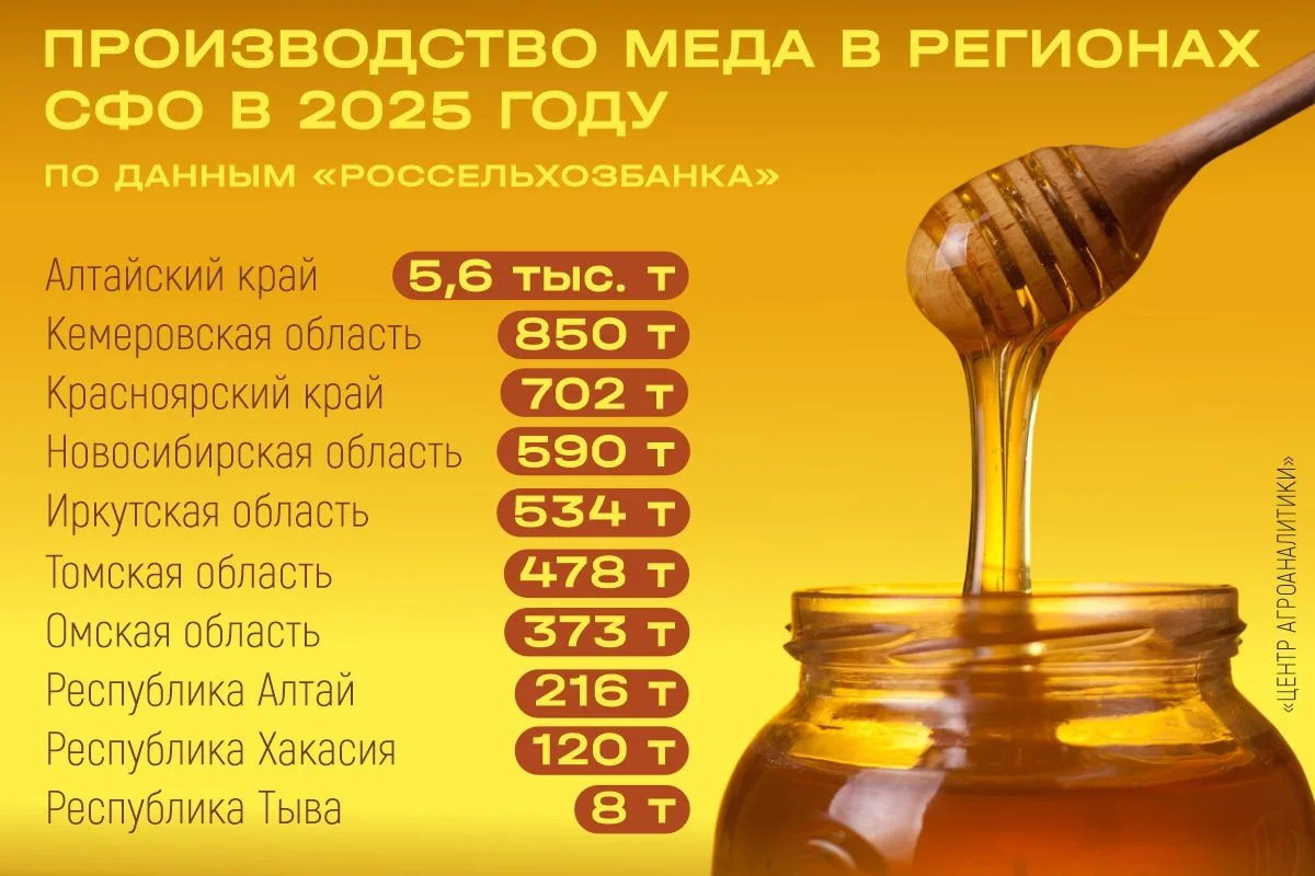 НА 5% МОЖЕТ УВЕЛИЧИТЬСЯ ОБЪЕМ ПРОИЗВОДСТВА МЕДА В СИБИРИ В 2026 ГОДУ

🍯  В Сибирском федеральном ок