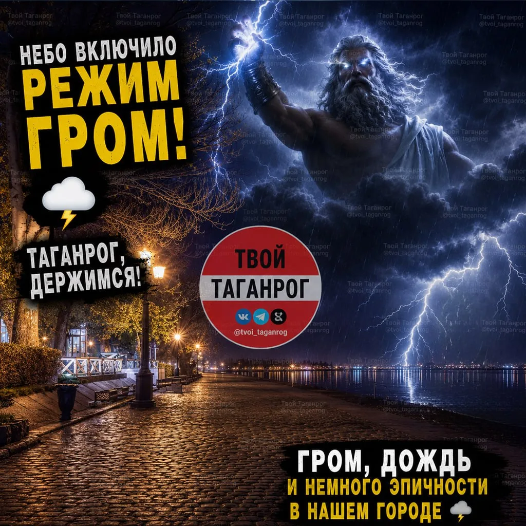 ⛈ Зевс сегодня явно решил устроить концерт над Таганрогом