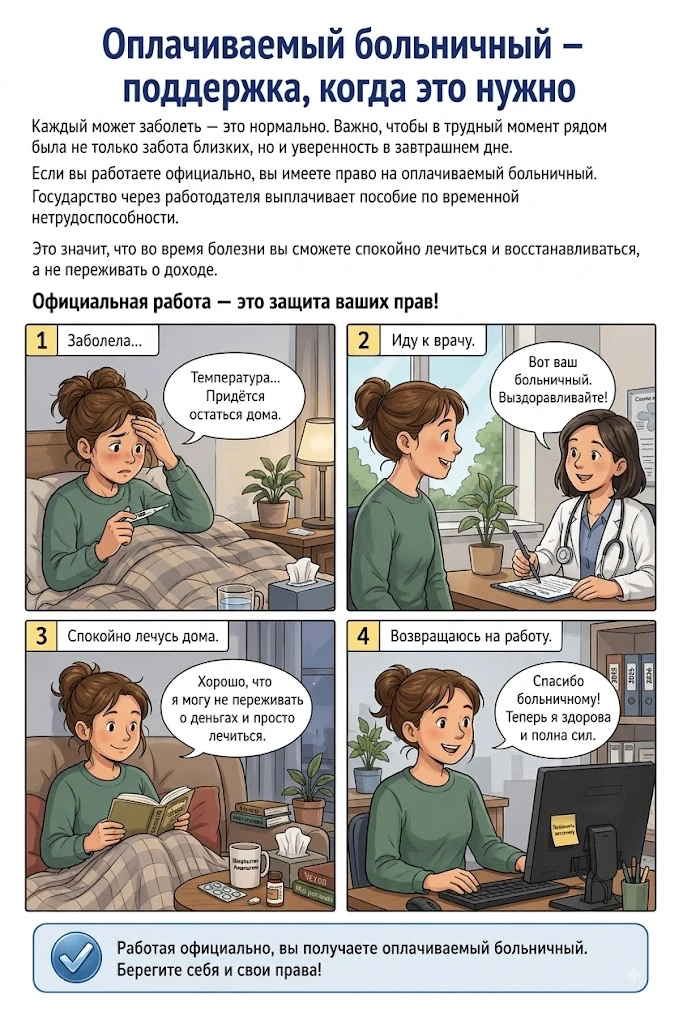 Ваши права: Почему важно работать официально и получать больничный.