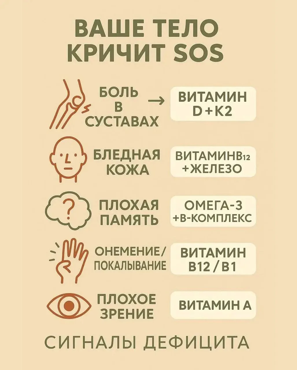 Как тело кричит о дефиците полезных элементов