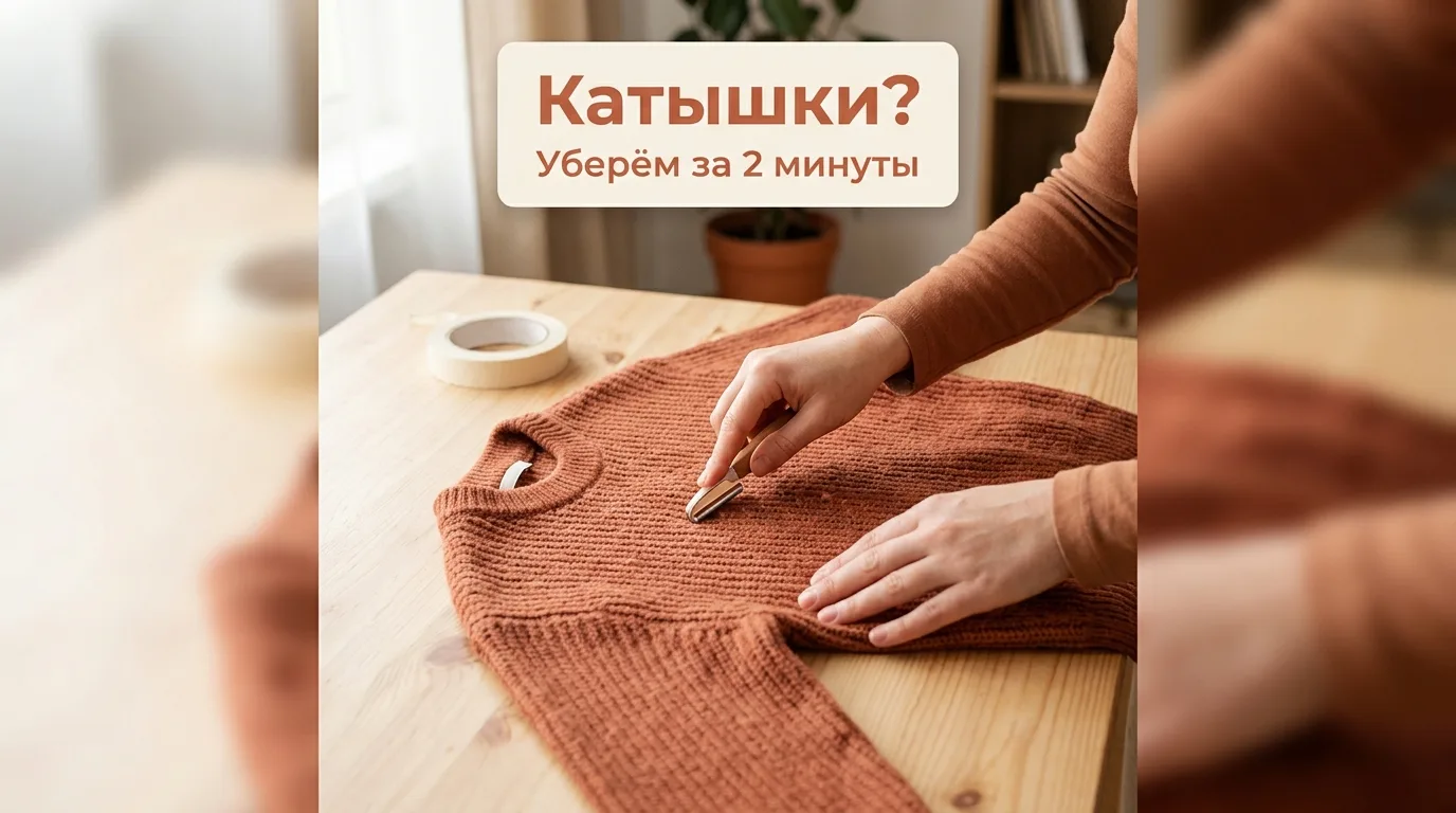 Катышки на любимой кофте? Уберём за пару минут 🧶
Способ, который работает лучше всего: обычный брит