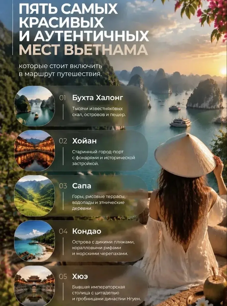🇻🇳Британская The Times назвала пять самых красивых и аутентичных мест Вьетнама, котор...