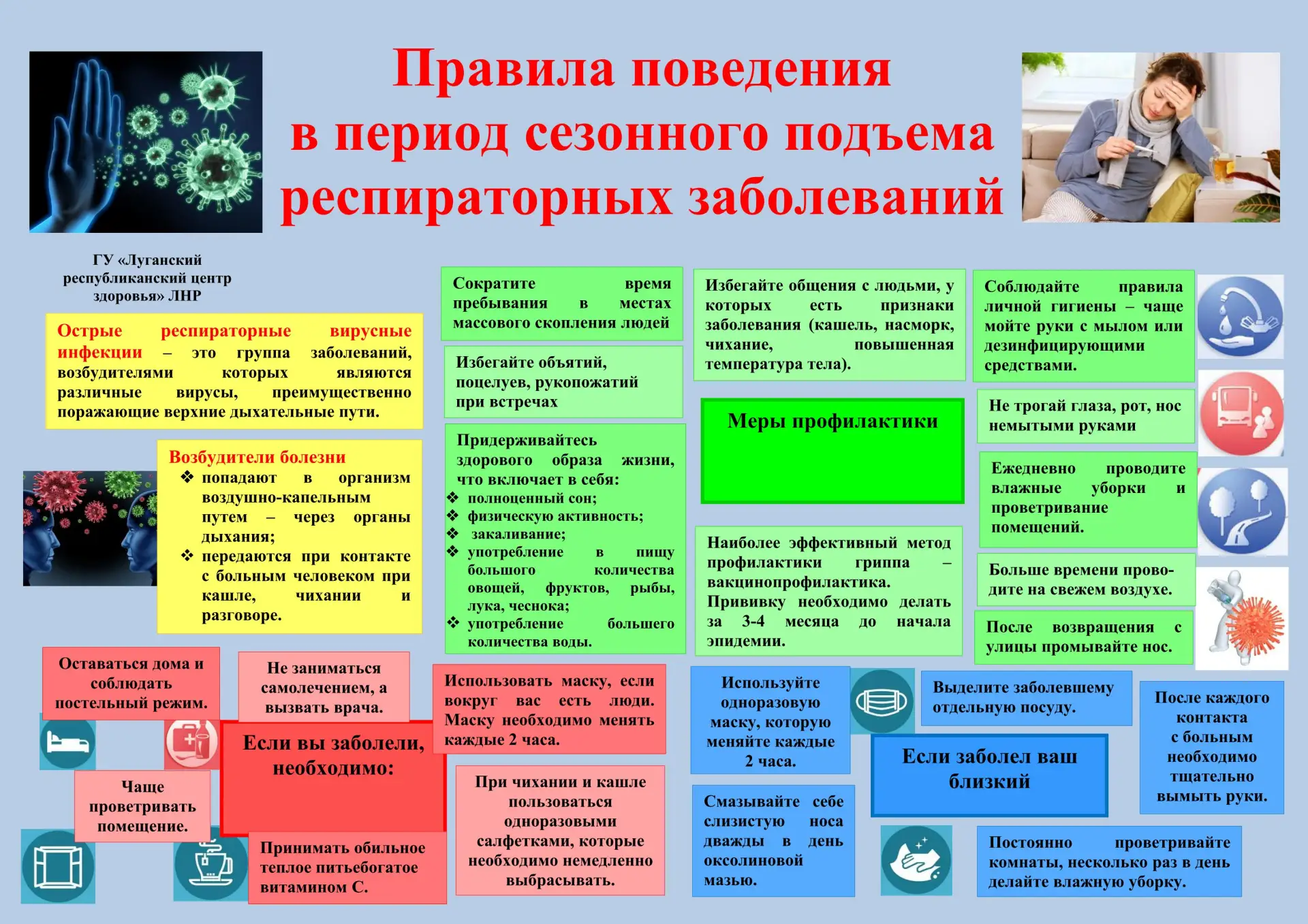 Сейчас начался традиционный сезонный подъем ОРВИ и гриппа. Вирусы передаются воздушно-к...