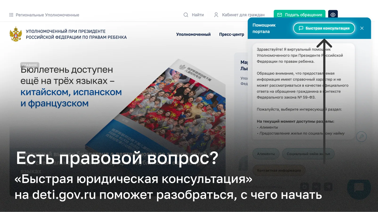 «Быстрая юридическая консультация» – новый сервис запустили на официальном сайте Уполно...