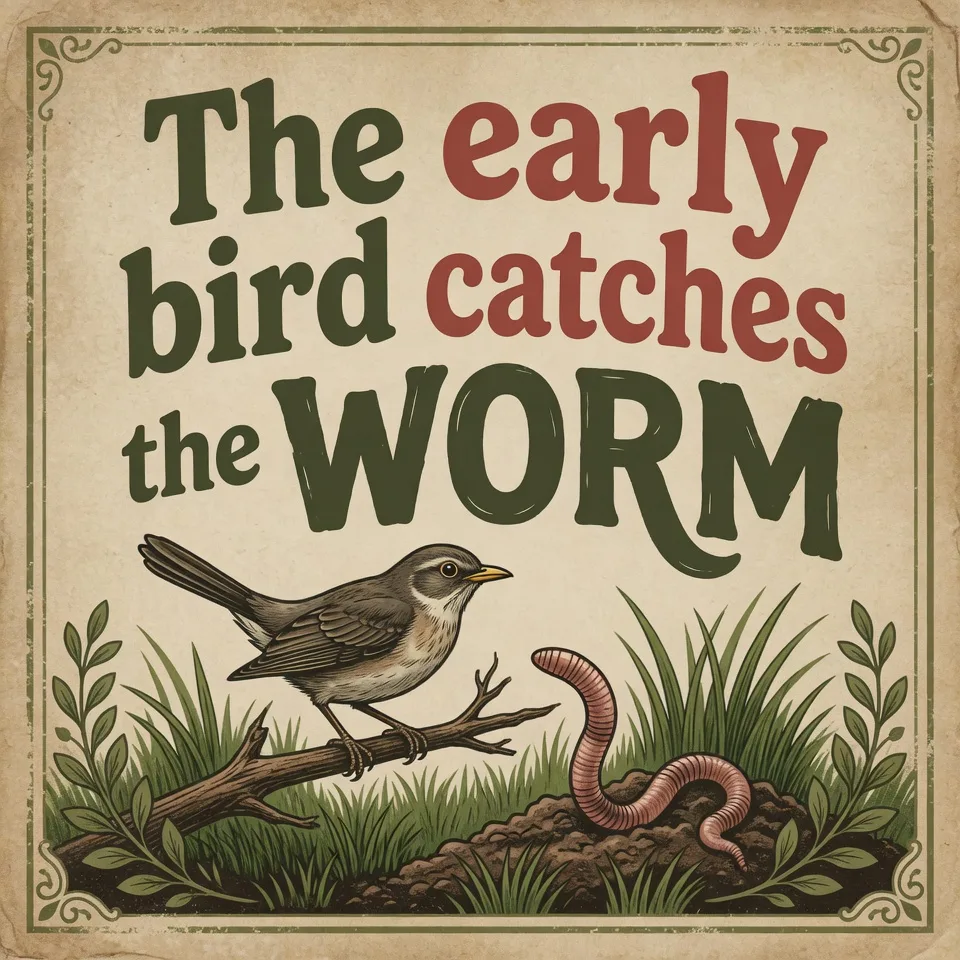 🇬🇧 The early bird catches the worm.

🔸 This proverb means that people who start early or act prom