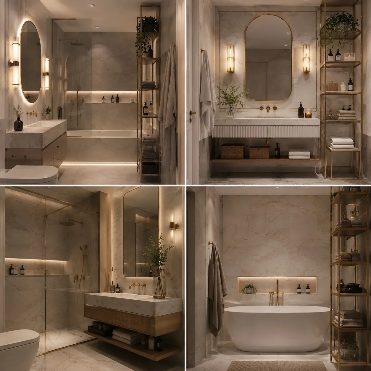 🛁 Как собрать ванную, где красиво и удобно? Делимся формулой:

✔️ Латунные акценты — дают благородн