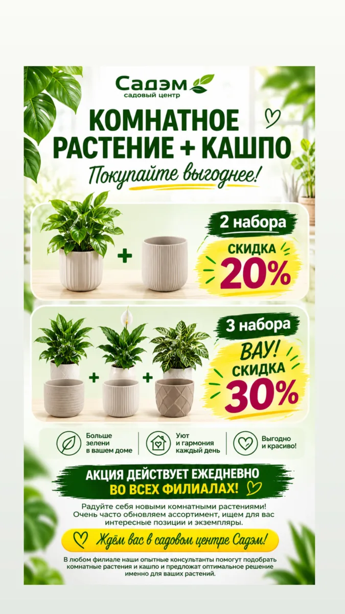 🪴🪴🪴Комнатные растения + кашпо = больше красоты и больше выгоды!