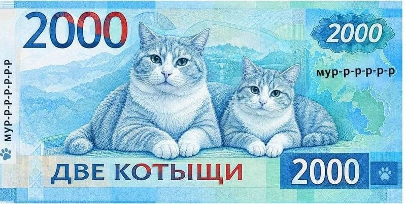 В сети придумали новую российскую купюру - с котиками