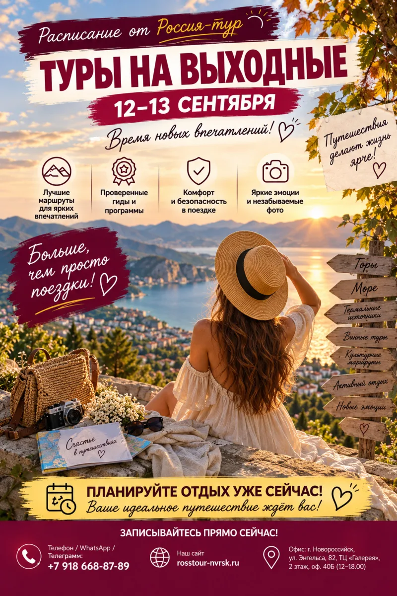 🍇 ТУРЫ НА БЛИЖАЙШИЕ ВЫХОДНЫЕ — 12–13 СЕНТЯБРЯ