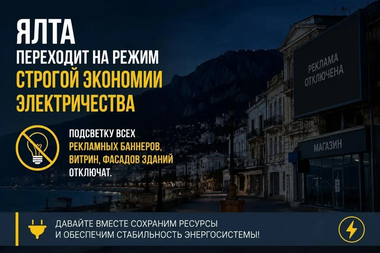 ❗️ Ялта переходит на режим строгой экономии электроэнергии.