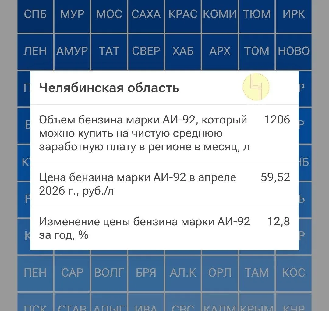28 место заняла Челябинская область в рейтинге регионов по доступности цен на бензин.