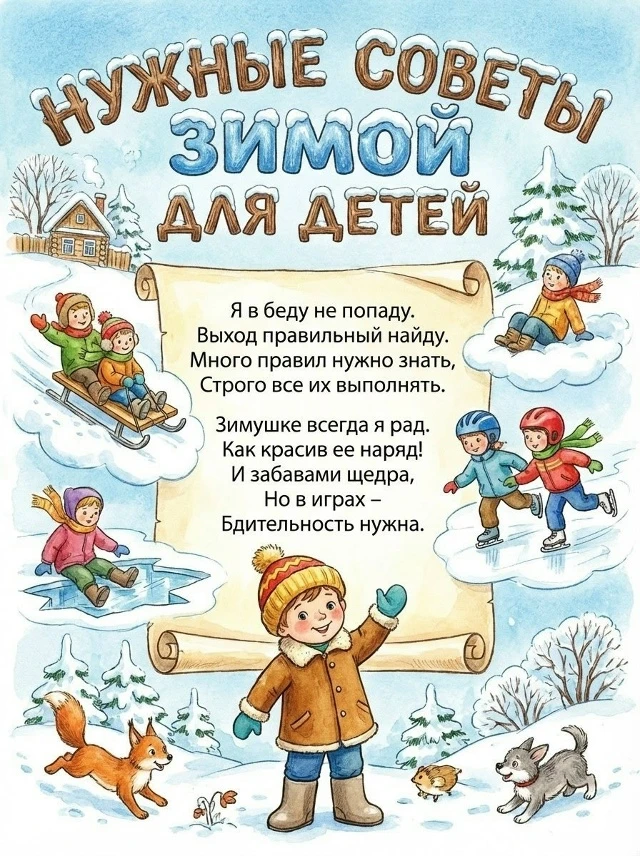 ❄ Зима — это волшебное время для игр, но и период, когда важно напомнить детям о просты...