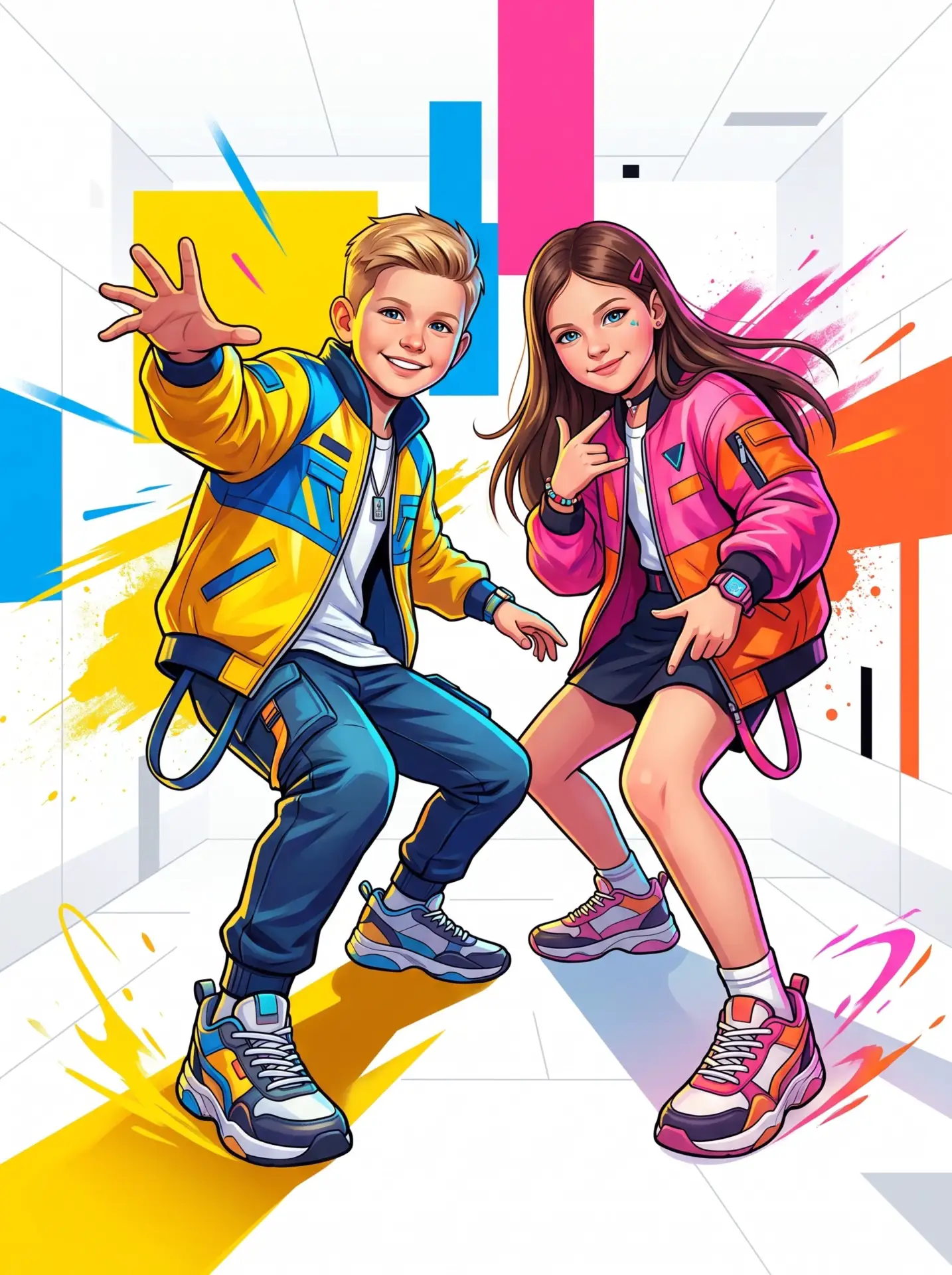 Парный постер с детьми в стиле K-POP