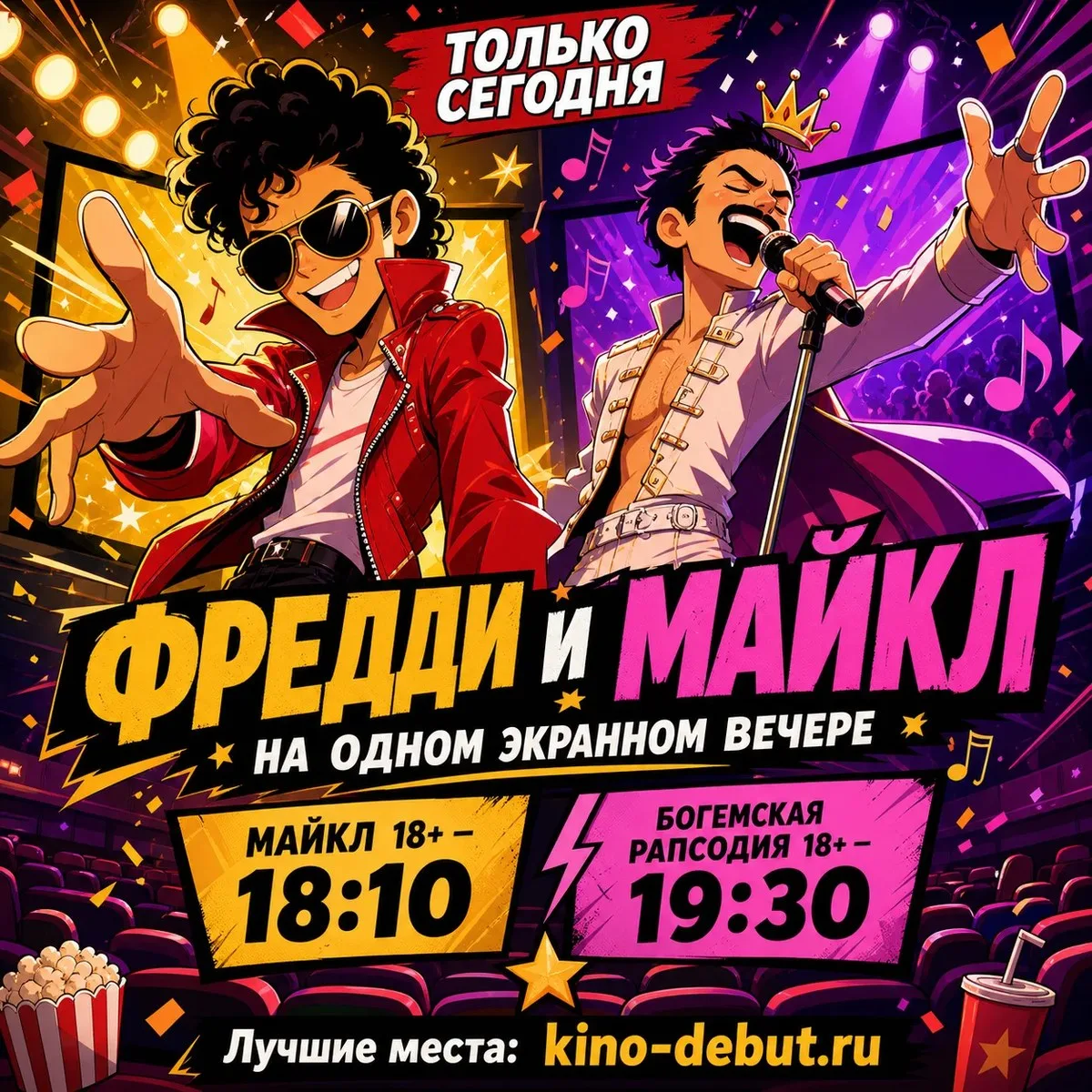 ТОЛЬКО СЕГОДНЯ: ФРЕДДИ И МАЙКЛ НА ОДНОМ ЭКРАННОМ ВЕЧЕРЕ 👑🎤