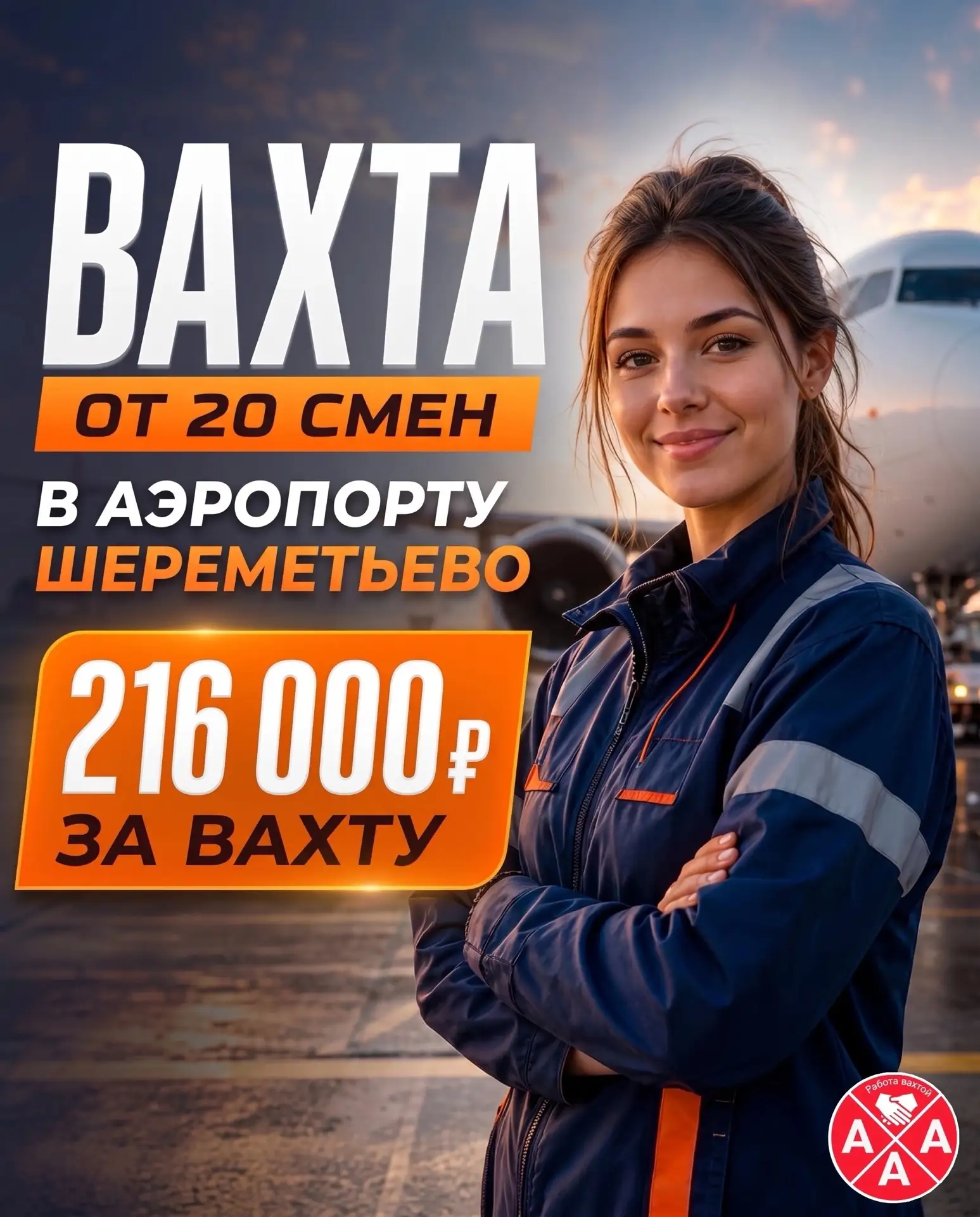 ❗️ПРИГЛАШАЕМ НА РАБОТУ ВАХТОЙ В АЭРОПОРТ ШЕРЕМЕТЬЕВО В МОСКВЕ ОТ 20 СМЕН