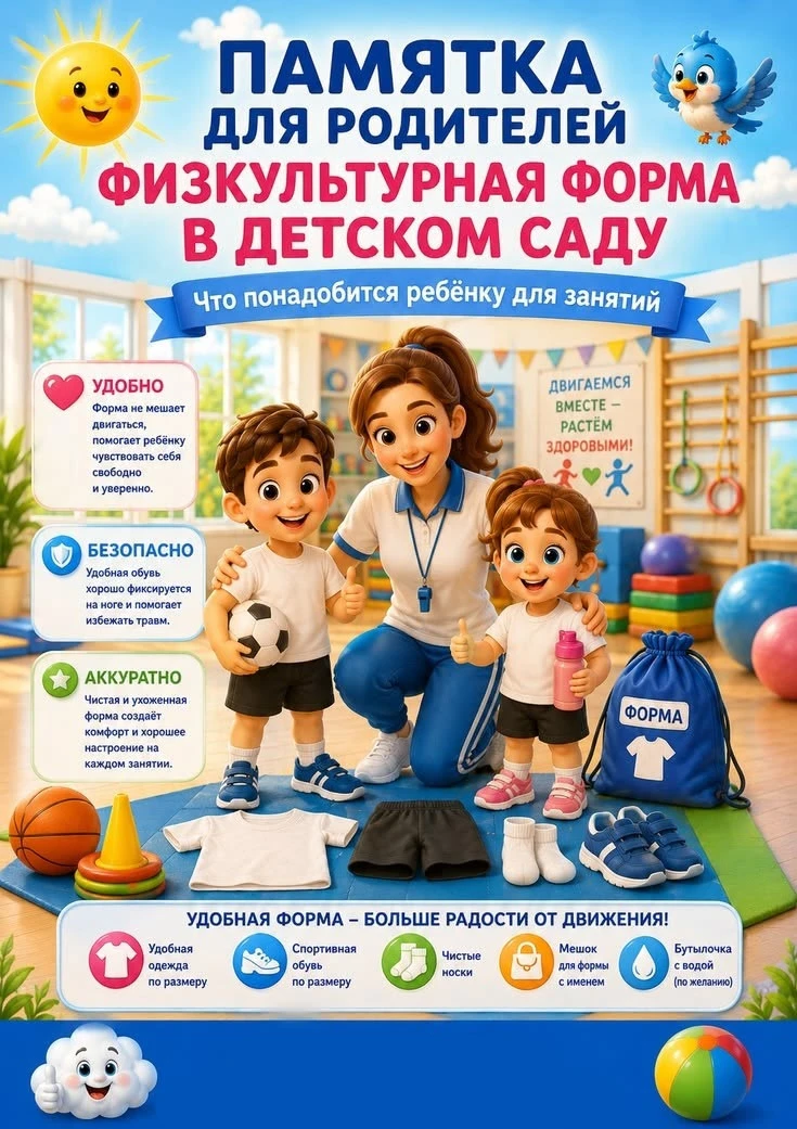 Физкультура в детском саду: как собрать ребенка на занятие?