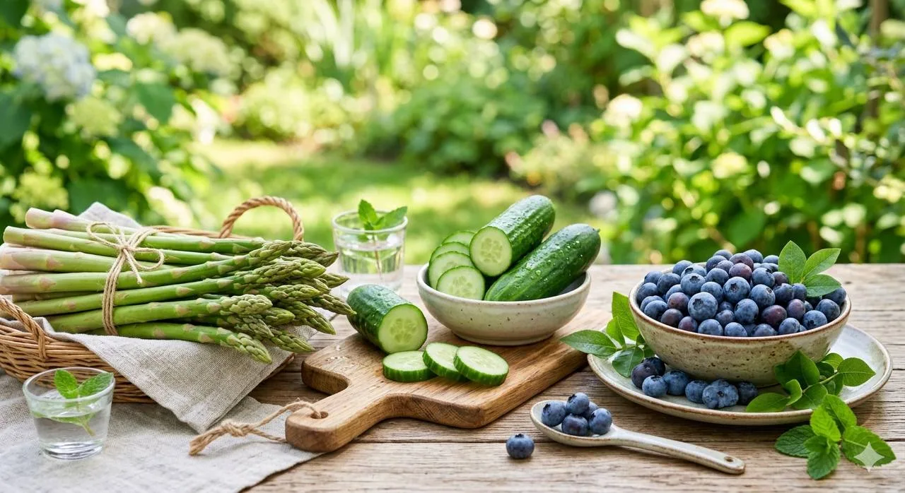 🌿 Подукты для сохранения молодости

Спаржа — лёгкий низкокалорийный продукт, богатый витаминами и м