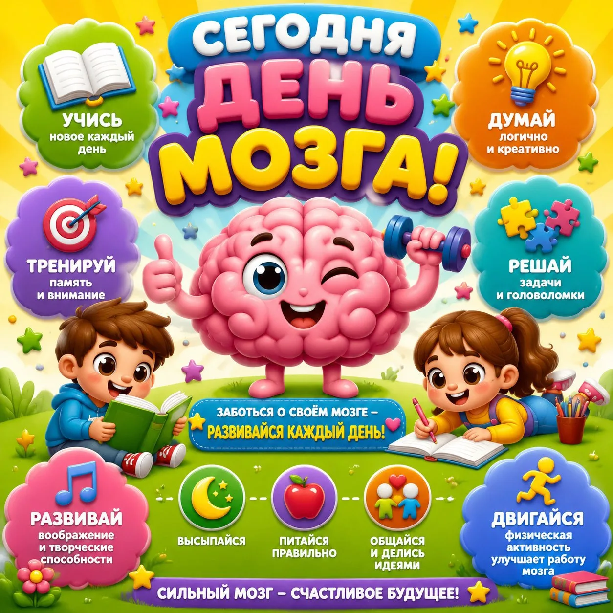 🧠 В голове вашего ребёнка работает... суперкомпьютер!

☝️Сегодня Всемирный день мозга, и в нашем са