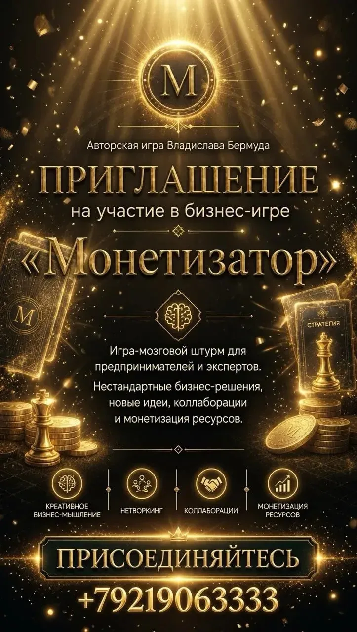 Четверг 25.06.26 в 16:00 следующая игра МОНЕТИЗАТОР.