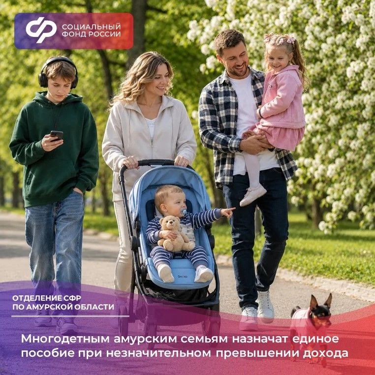 Многодетным амурским семьям назначат единое пособие при небольшом превышении дохода  С конца мая вст