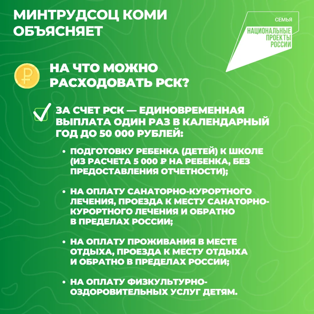Нацпроект «Семья»: в Коми семьям, у которых родился первый ребенок, полагается региональный семейный