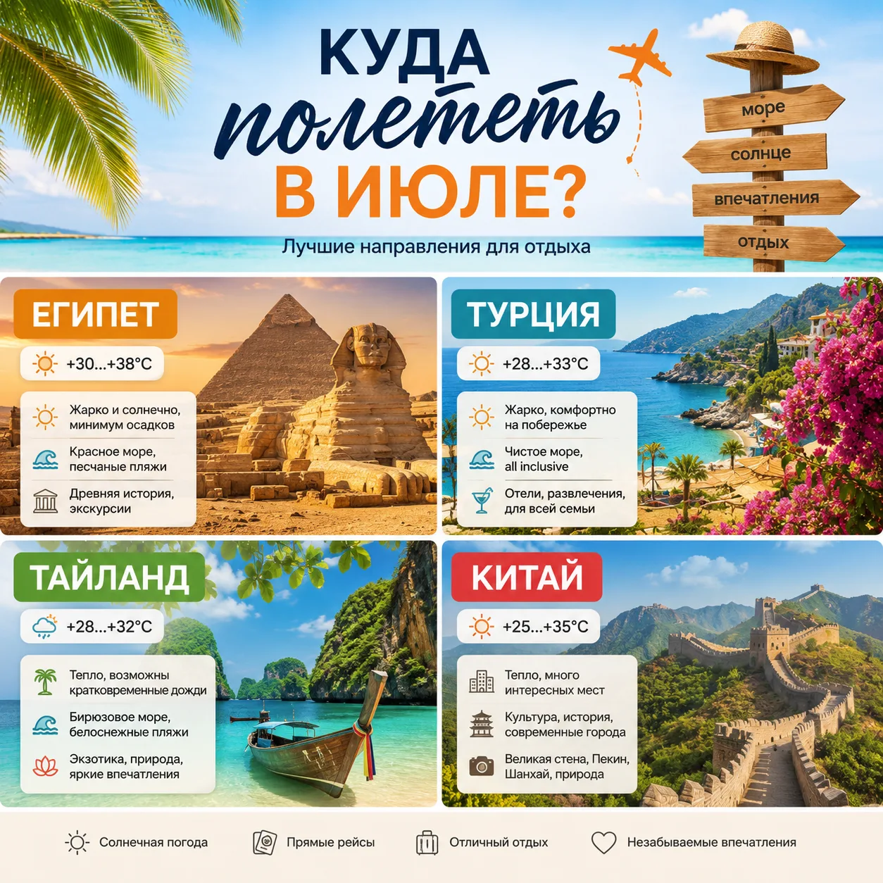 🌞🌴🍹 ПЛАНИРУЕМ ОТПУСК: КУДА ПОЛЕТЕТЬ В ИЮЛЕ? 🔥🌊✨