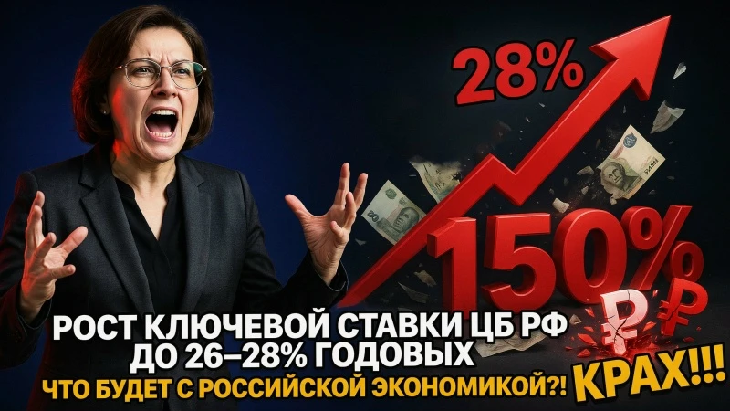 РОСТ КЛЮЧЕВОЙ СТАВКИ ЦБ РФ ДО 26 - 28% ГОДОВЫХ / ЧТО БУДЕТ С РОССИЙСКОЙ ЭКОНОМИКОЙ?! КРАХ!!!