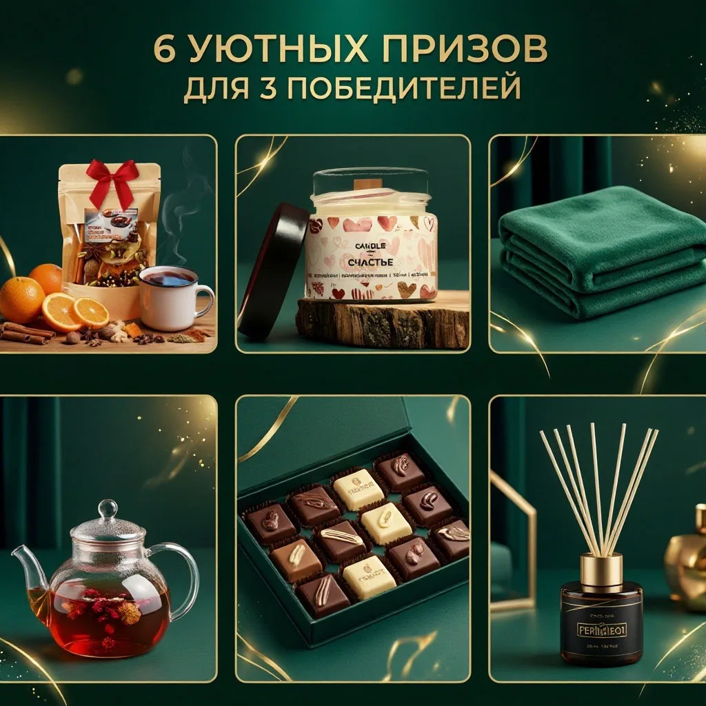 Разыгрываем  целых 6  классных призов для 3 победителей.