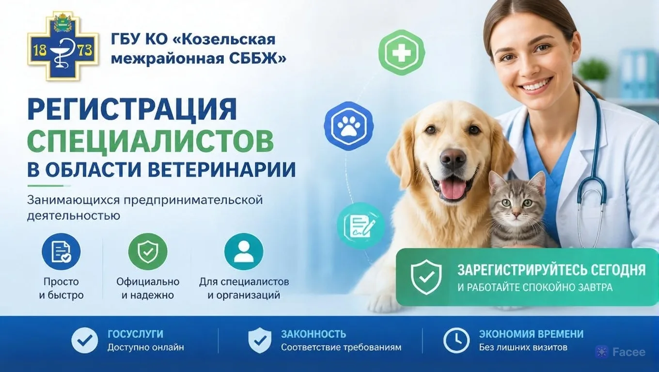 Необходима регистрация специалиста в области ветеринарии?
Подай заявку через госуслуги: [контакт скр