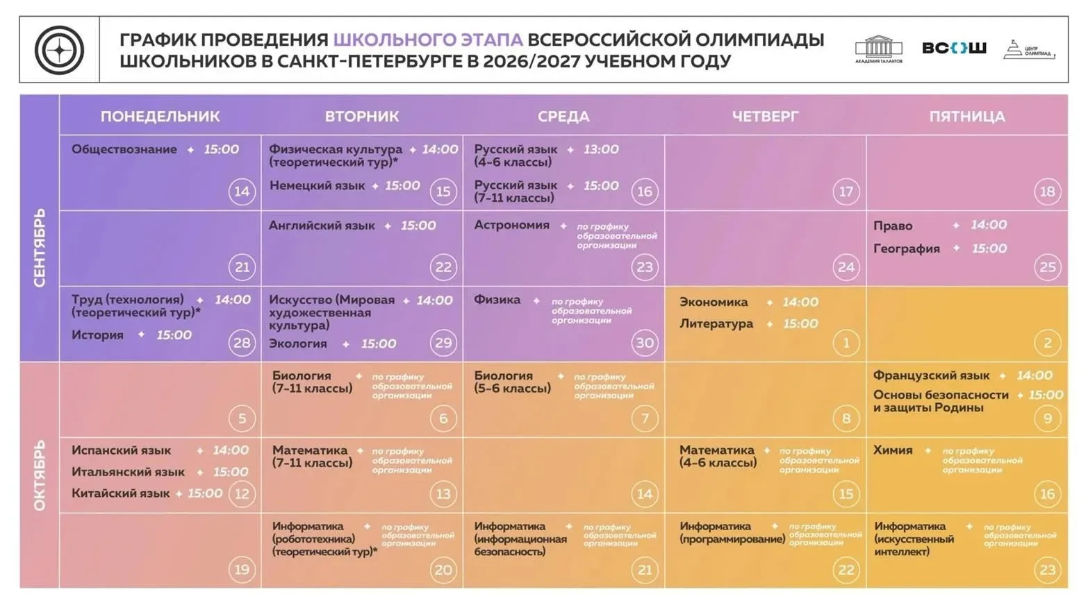 📅Уважаемые родители, педагоги, обучающиеся! Сообщаем вам, что с 14 сентября 2026 года ...
