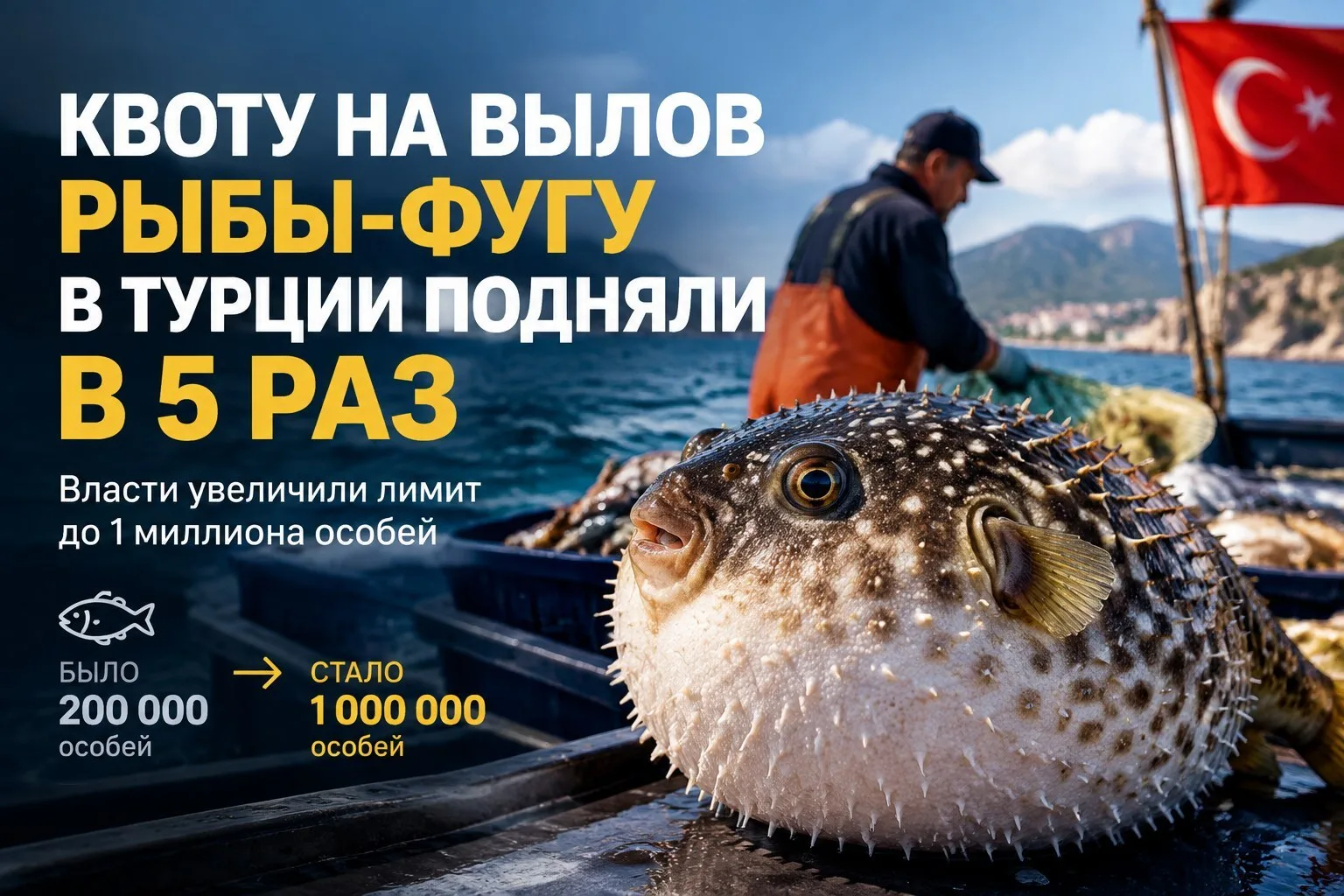 🐡 Квоту на вылов рыбы-фугу в Турции подняли в пять раз