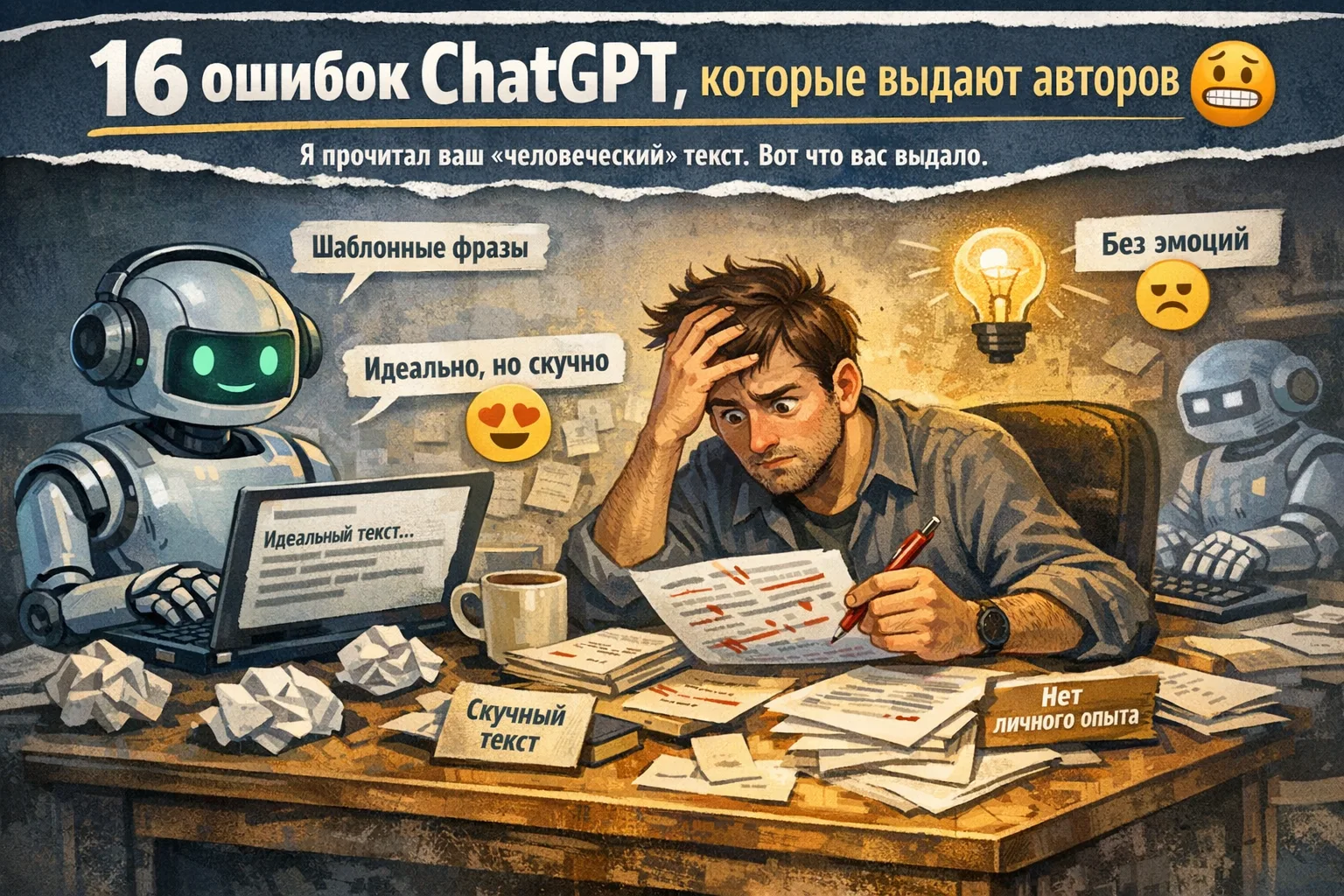 16 ошибок ChatGPT, которые выдают авторов 😬