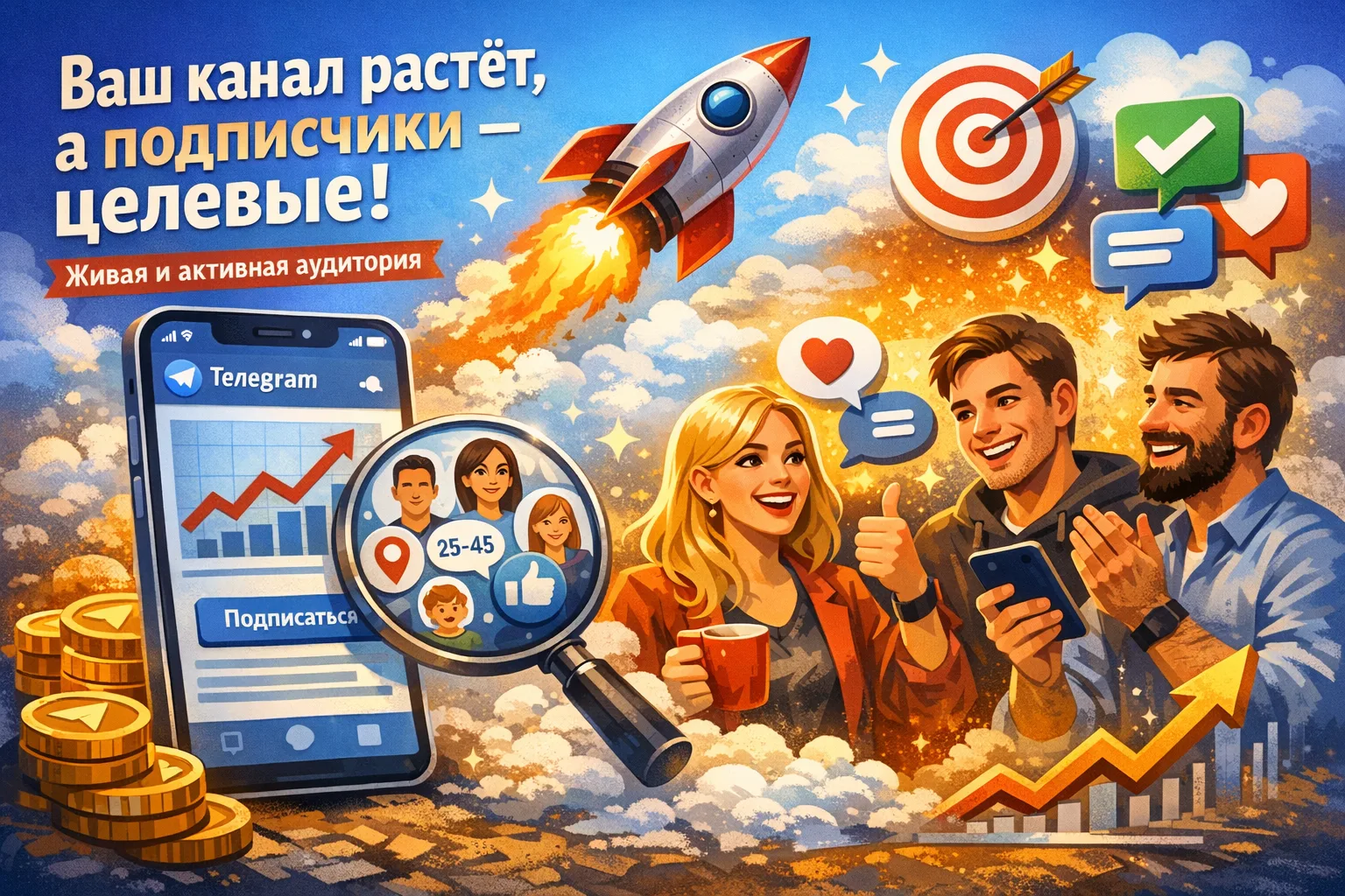 🔥 Ваш канал растёт, а подписчики — реально целевые

Вы можете лить рекламу, ждать органику и надеят