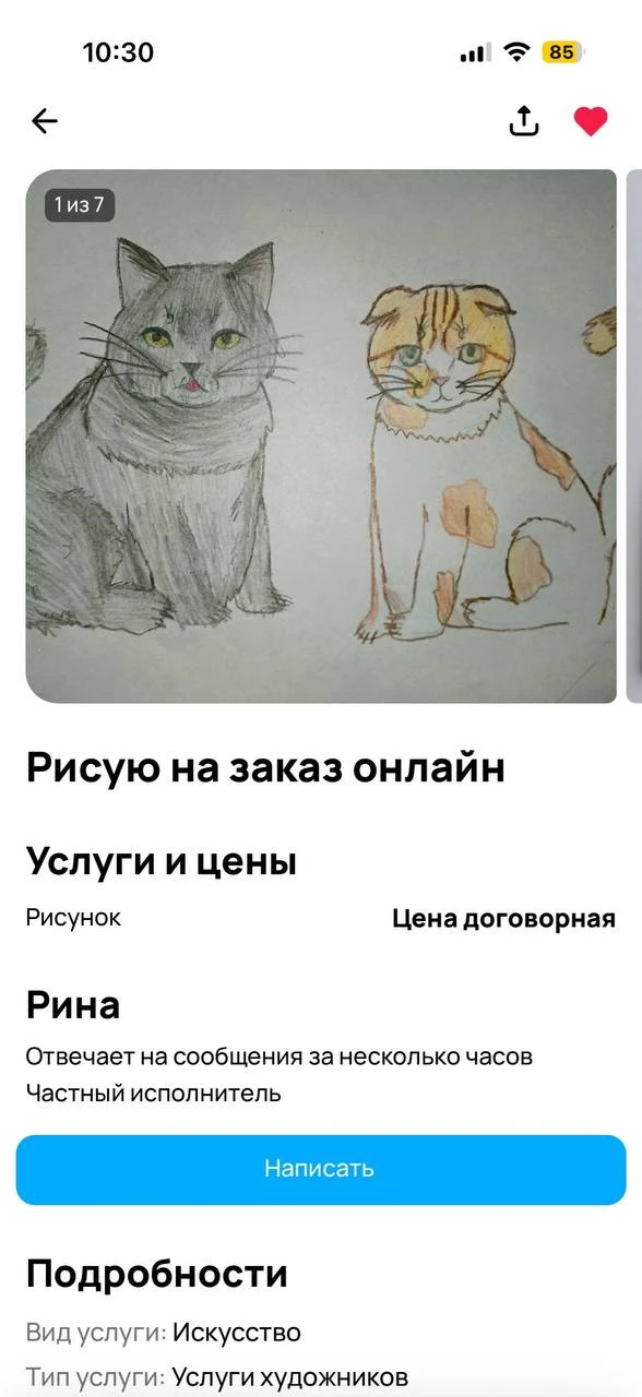 🔶 Девочка из Ливен рисует питомцев и обидчиков, чтобы накопить на телефон