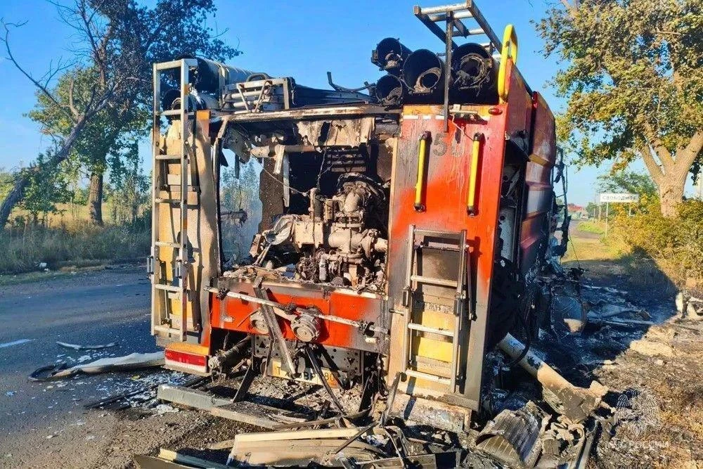 Ещё последствия атаки БПЛА на пожарную автоцистерну в Волновахском округе