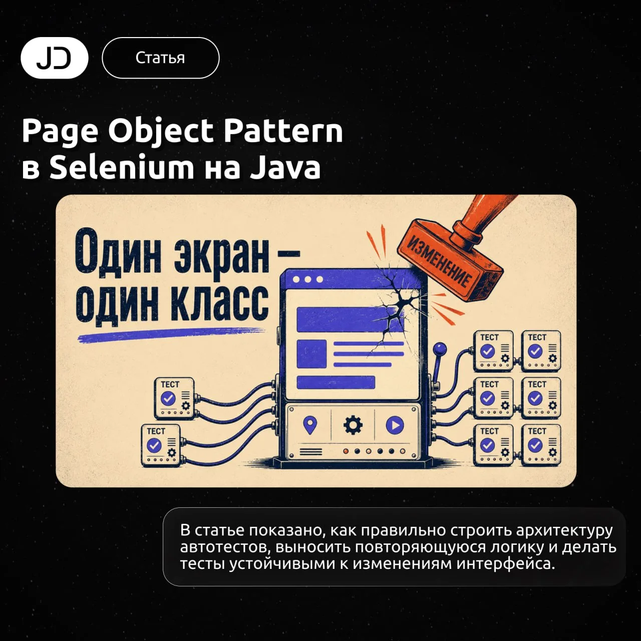 Page Object Pattern в Selenium на Java

Page Object Pattern — один из базовых паттернов для поддержк