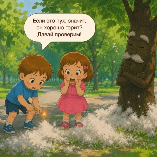 ☁️ Тополиный пух — это красиво... А еще опасно!

И большим, и самым маленьким важно помнить, что топ
