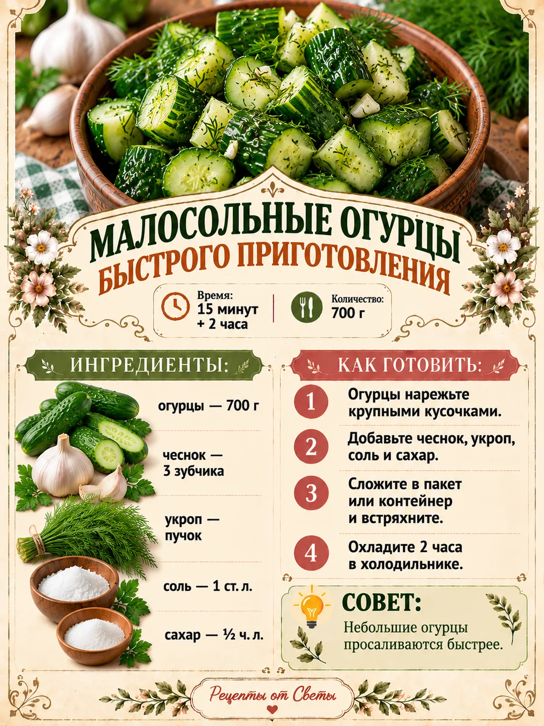 🥒 Хрустящие малосольные огурчики: к картошечке идеально, а просто так ещё лучше!