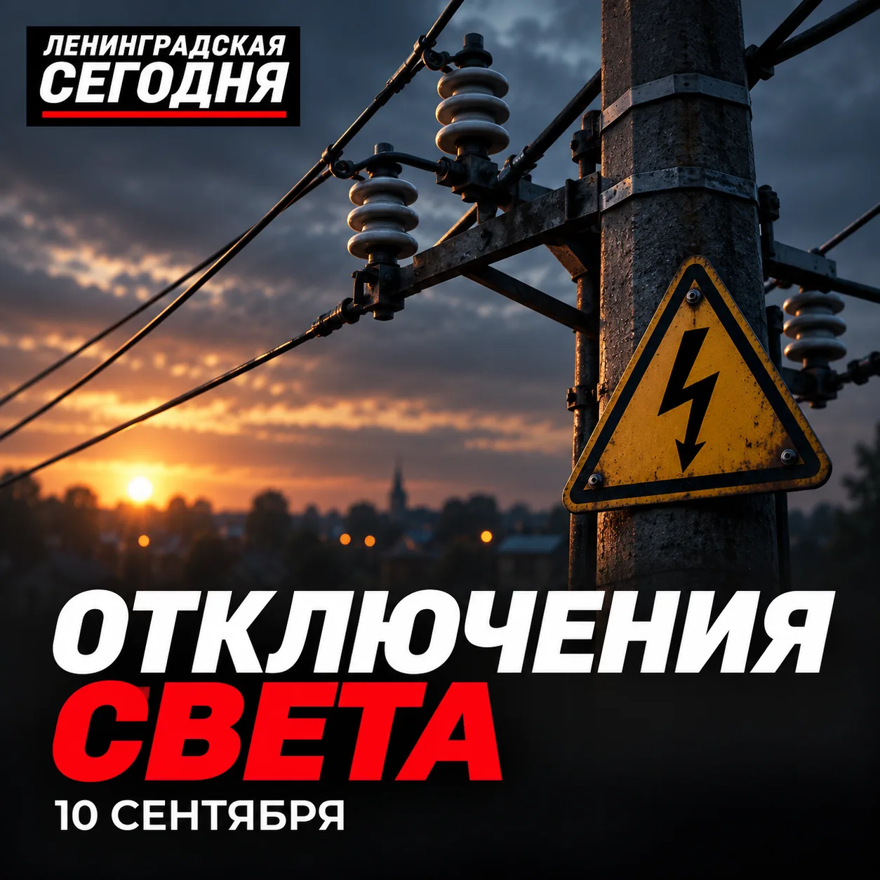⚡️ 10 сентября в Ленинградской возможны отключения света